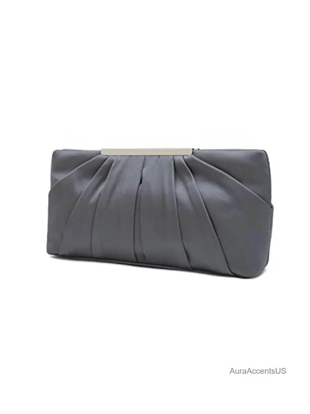 Elegant Pleated Satin Evening Clutch with Chain Strap